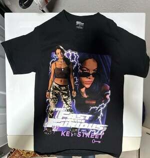 Fast & Furious Key Street T-Shirt Aaliyah Graphic Black